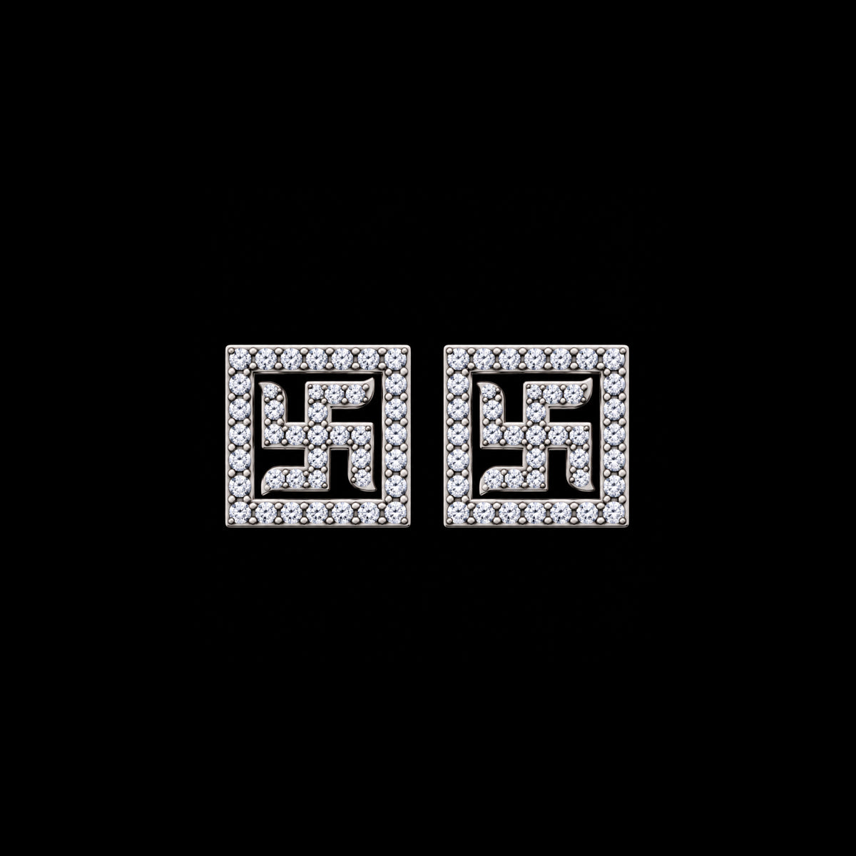 Swastik Square Studs