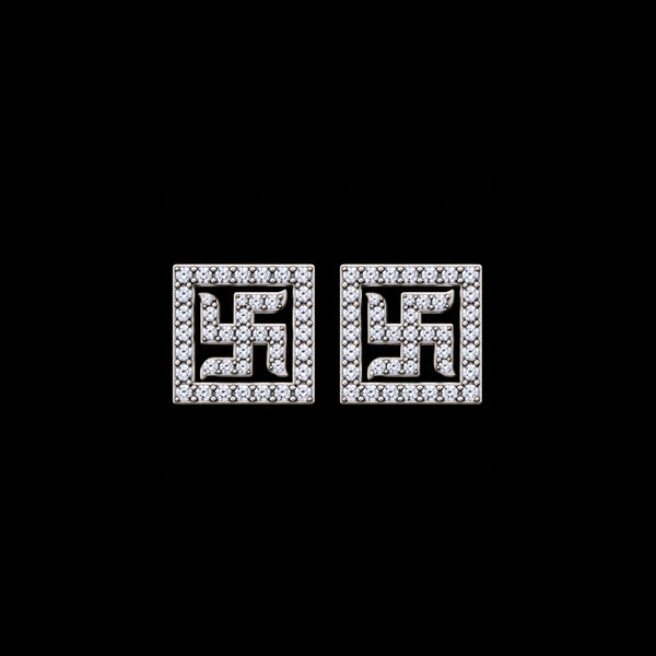 Swastik Square Studs