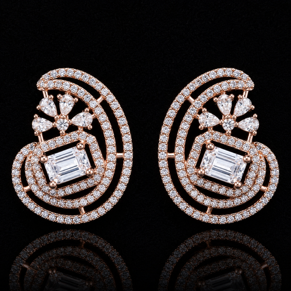 Floral Spiral Halo Earrings