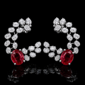 Ruby Vine Cuff Earrings
