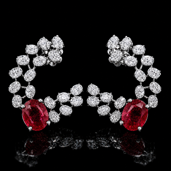 Ruby Vine Cuff Earrings