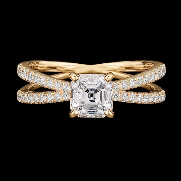 Radiant Elegance Moissanite Diamond Ring