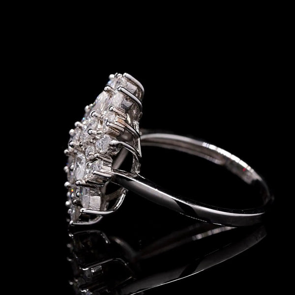 Radiant Floral Moissanite Diamond Statement Ring