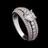 Radiant Rose Gold Triple-Band Moissanite Statement Ring