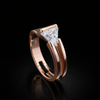 Elegant Rose Gold Triangular Diamond Ring – Split Shank Design