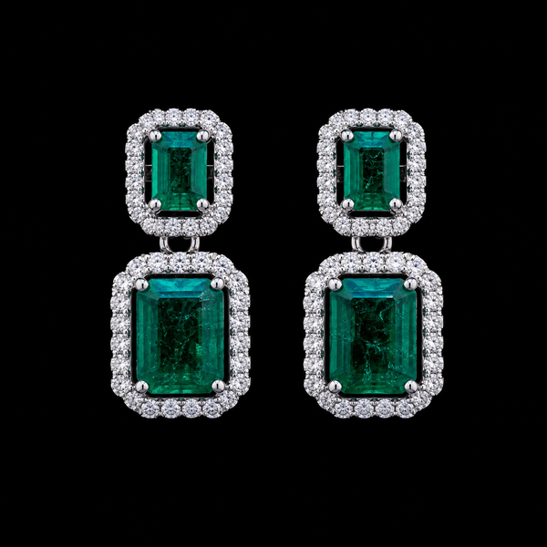 Emerald Double Halo Drops