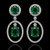 Emerald Halo Drop Earring