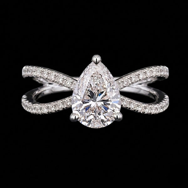 Eterna Twist Pear-Cut Moissanite Ring