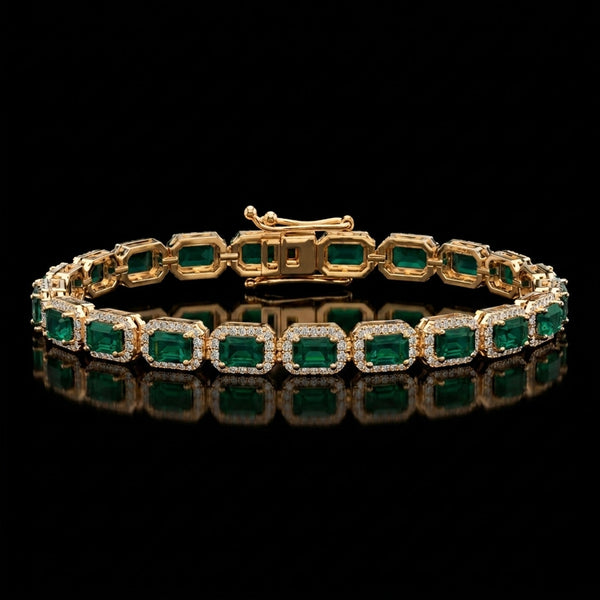 Emerald Halo Bracelet