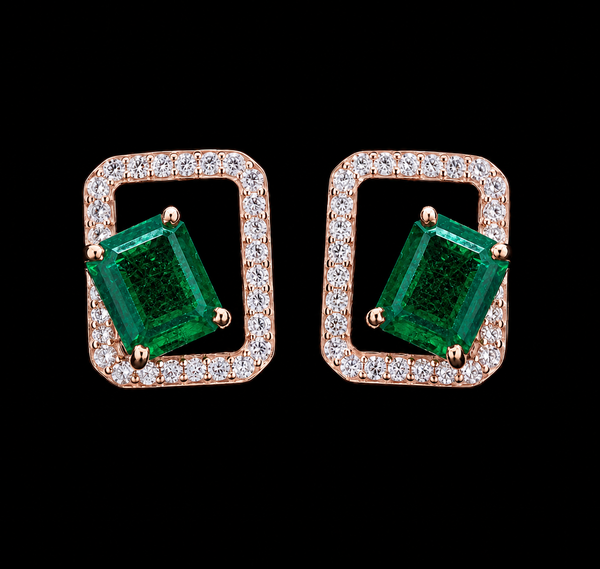 Emerald Frame Stud