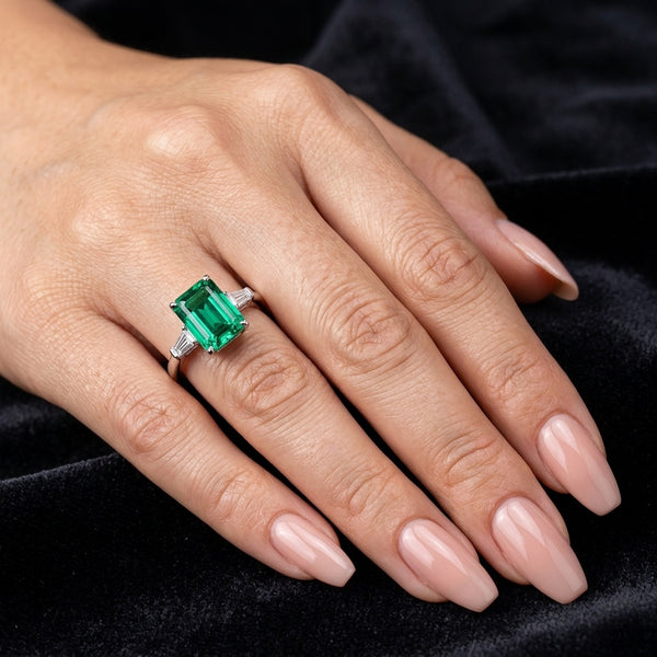 Emerald Radiance on Silk