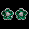 Emerald Petal Halo Studs