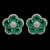 Emerald Petal Halo Studs
