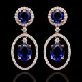 Blue Sapphire Halo Drop Earring