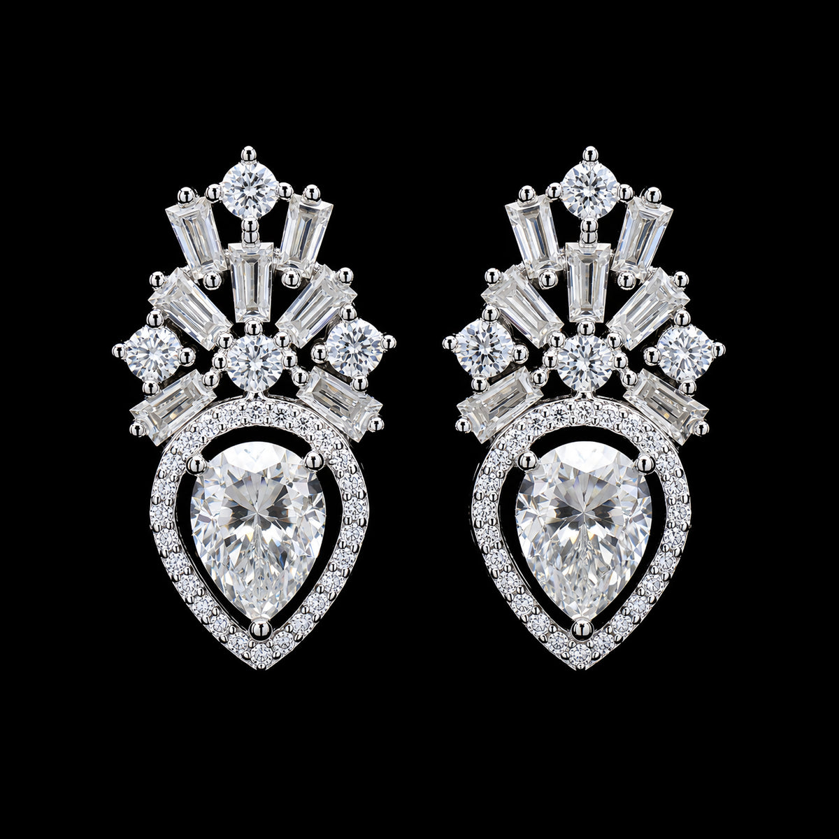 Sunburst Pear Earrings