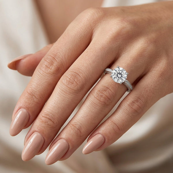 Radiant Brilliance: Moissanite Solitaire in Sterling Silver