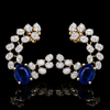 Blue Sapphire Vine Cuff Earrings