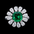 Emerald Blossom Halo Ring – Timeless Elegance in Every Detail