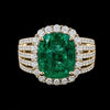 Emerald Halo Ring