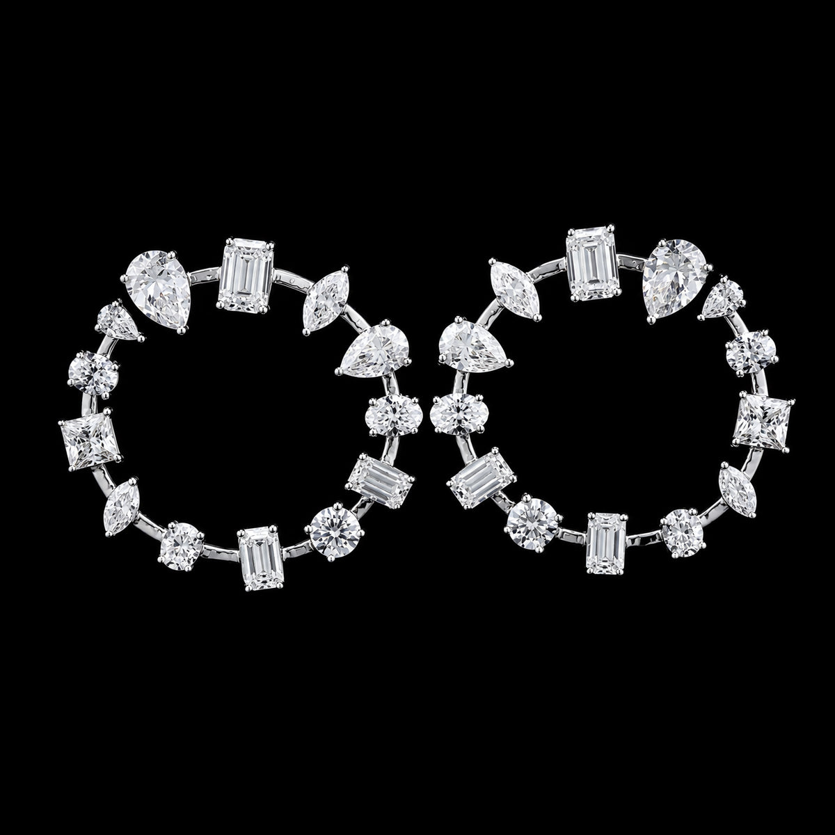 Fancy Shape Circle Hoops