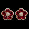 Ruby Petal Halo Studs
