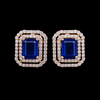 Double Frame Blue Studs
