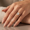 Emerald Moissanite Split-Shank Silver Ring
