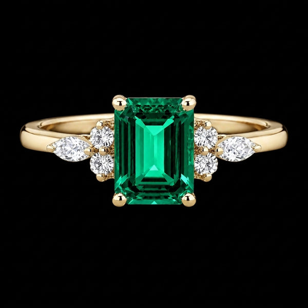 Emerald Radiance Moissanite ring