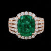 Emerald Halo Ring