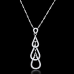 Diamond Cascade Silver Pendant – Graceful Brilliance in Sterling Silver