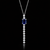Sapphire & Diamond Drop Pendant Necklace in Sterling Silver – Refined Luxury Elegance