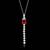 Ruby Drop Diamond Pendant in Sterling Silver – Elegant Vertical Statement Necklace
