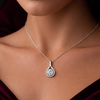 Brilliant Round-Cut Diamond Halo Pendant in Sterling Silver – Refined Luxury Necklace