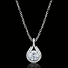 Brilliant Round-Cut Diamond Halo Pendant in Sterling Silver – Refined Luxury Necklace