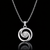 Elegant Silver Spiral Diamond Pendant Necklace