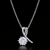 Elegant Round-Cut Diamond Pendant Necklace in White Gold Finish