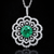 Emerald Bloom Diamond Pendant Necklace in 925 Silver | Floral Halo Silver Pendant