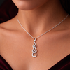 Diamond Cascade Silver Pendant – Graceful Brilliance in Sterling Silver