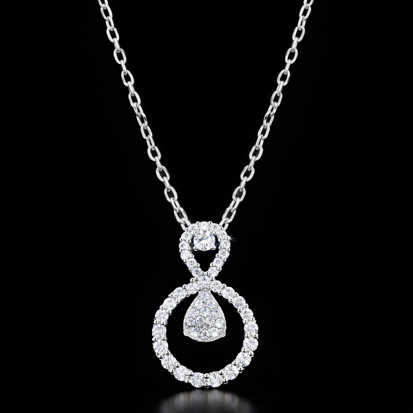 Infinity Diamond Pendant Necklace in Sterling Silver – Timeless & Brilliance