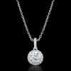 Radiant Halo Diamond Pendant in Sterling Silver – Timeless Brilliance, Refined Elegance