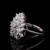 Radiant Floral Moissanite Diamond Statement Ring