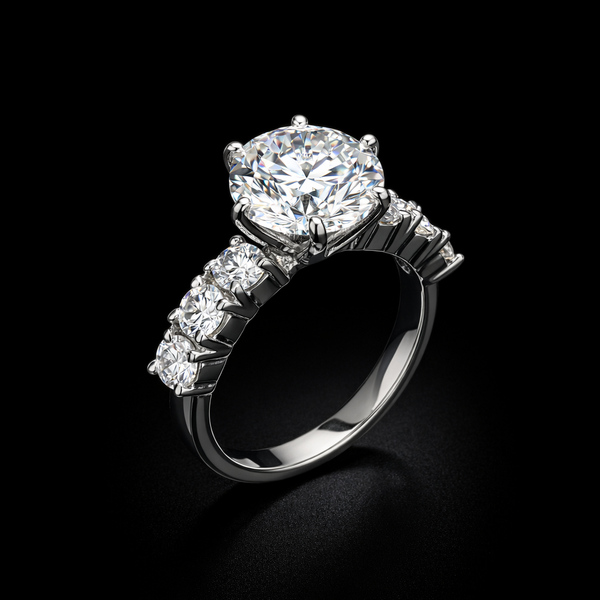 Radiant Solitaire Moissanite Ring in Premium Silver