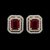 Double Frame Ruby Studs
