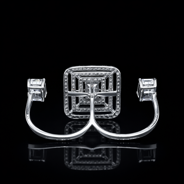 Celeste Geometry Moissanite Ring