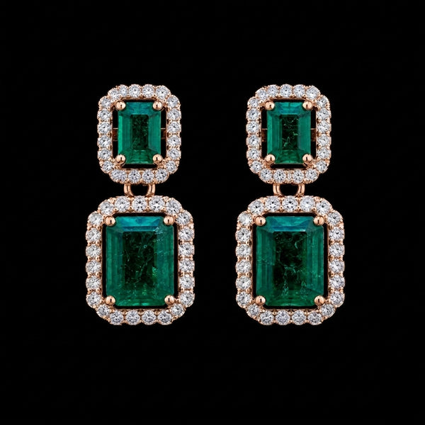 Emerald Double Halo Drops