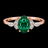 Emerald Aura Moissanite Ring in 925 Sterling Silver