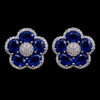 Blue Petal Halo Studs
