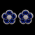 Blue Petal Halo Studs