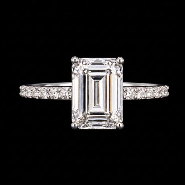 Luminous Ice Emerald-Cut Moissanite Solitaire