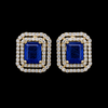 Double Frame Blue Studs
